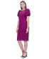 Women's Boat-Neck Puff Sleeve Sheath Dress