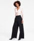 ფოტო #3 პროდუქტის Women's High-Leg Wide-Leg Seamed Ponte Pants, Created for Macy's