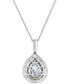 Фото #3 товара Le Vian sea Blue Aquamarine® (1 ct. t.w.) & Diamond (5/8 ct. t.w.) Teardrop Halo Pendant Necklace in 14k White Gold, 18" + 2" extender