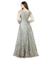 Women's Lace Ball Gown with Long Sheer Sleeves