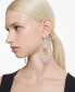 Rhodium-Plated Mixed Crystal Clip-On Chandelier Earrings