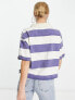 Free People striped washed polo shirt in blue