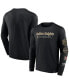 ფოტო #1 პროდუქტის Men's Black Vegas Golden Knights Strike the Goal Long Sleeve T-shirt