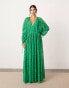 Фото #1 товара ASOS EDITION broderie extreme gathered waist maxi dress in green