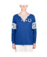 Women's Blue Indianapolis Colts Lace-Up Notch Neck Long Sleeve T-shirt Синий, S - фото #2