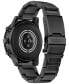 ფოტო #3 პროდუქტის Unisex CZ Smart Wear OS Black-Tone Stainless Steel Bracelet Smart Watch 45mm