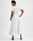 ფოტო #4 პროდუქტის Women's Cotton Embroidered Midi Dress, Created for Macy's
