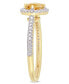 ფოტო #4 პროდუქტის Citrine (3/4 ct.t.w.) and Diamond (1/4 ct.t.w.) Halo Ring in 10k Yellow Gold