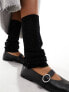 Фото #1 товара My Accessories crochet knit leg warmers in black