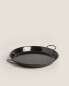 Steel paella pan with handles