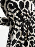 Vero Moda belted shirt maxi dress in mono geo print