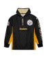 Men's Black Distressed Pittsburgh Steelers Team OG 2.0 Anorak Vintage-Like Logo Quarter-Zip Windbreaker Jacket