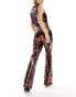 Labelrail x Dyspnea sequin high waist flared trousers co-ord in bronze