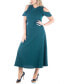 Фото #2 товара Plus Size Ruffle Cold Shoulder A Line Maxi Dress