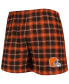 Фото #3 товара Men's Brown and Orange Cleveland Browns Ledger Flannel Boxers