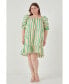 Фото #3 товара Plus Size Stripe Babydoll Dress