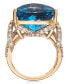 Фото #7 товара Deep Sea Blue Topaz (9 ct. t.w.) & Nude Diamonds (1-3/4 ct. t.w.) Ring in 14k Rose Gold