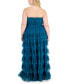 Фото #4 товара Trendy Plus Size Tiered Ruffled Mesh Ball Gown