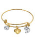 ფოტო #5 პროდუქტის 14K Gold-Dipped Heart and Initial Crystal Charm Bracelet