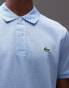 Lacoste slim fit logo pique polo in light blue