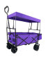 Folding Wagon with Canopy, All-Terrain Wheels, and Storage