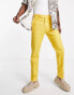 Фото #1 товара ASOS DESIGN smart slim linen mix trousers in mustard