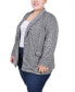 ფოტო #3 პროდუქტის Plus Size Long Sleeve Ponte Jacket