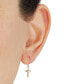2-Pc. Set Cubic Zirconia Solitaire Stud Earrings & Cross Drop Earrings in 10k Gold
