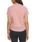 Women's Drawstring-Ruched Textured Top