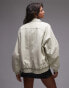 Фото #2 товара Topshop acid washed bomber jacket in stone