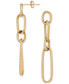 ფოტო #1 პროდუქტის Interlocking Rope Oval Chain Link Drop Earrings in 14k Gold