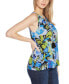 Фото #7 товара Women's Abstract Floral Tie-Neck Sleeveless Top