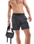 Hollister 9inch swim shorts in black with side pockets Серый, S - фото #2