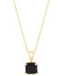 Фото #1 товара Macy's onyx Square 18" Pendant Necklace in 14k Gold