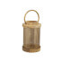 Lantern Romimex Brown Golden Wood Metal 17 x 27 x 17 cm