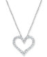 ფოტო #1 პროდუქტის Diamond Heart Pendant Necklace (1/4 ct. t.w.) in 14k White Gold