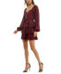 ფოტო #3 პროდუქტის Juniors' Sweetheart-Neck Tiered Satin Jacquard Dress