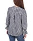 ფოტო #2 პროდუქტის Petite Long Sleeve Y-Neck Blouse