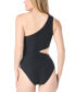 Фото #2 товара Women's One-Shoulder Side-Cutout Swimsuit
