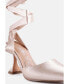 Фото #2 товара Women's Fonda Spool Heel Tie Up Satin Sandals