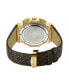 ფოტო #3 პროდუქტის Men's Saxon Diamond (1/6 ct.t.w.) 18k Gold Plated Stainless Steel Watch