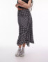 Topshop cutabout midi skirt in mono check