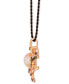ფოტო #2 პროდუქტის Crazy Collection® Multi-Gemstone (2-3/8 ct. t.w.) & Diamond (1/2 ct. t.w.) Abstract Swirl Silk Cord 18" Pendant Necklace in 14k Rose Gold