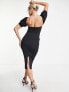 Фото #2 товара ASOS DESIGN Maternity off shoulder tie front midi dress in black