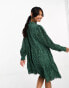 Фото #6 товара Y.A.S broderie mini smock dress in green