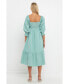 Фото #3 товара Women's Gingham Smocked Midi Dress