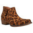 Roper Ava LeopardCheetah Snip Toe Cowboy Booties Womens Brown Casual Boots 09-02
