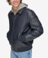 Фото #3 товара Men's Faux-Leather Bomber Jacket