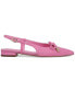 Women's Lafayette Pointed-Toe Slingback Bow Flats Pink Confetti Satin, 8 М - фото #2