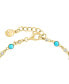 ფოტო #3 პროდუქტის EFFY® Turquoise & Diamond (1/3 ct. t.w.) Bezel Link Bracelet in 14k Gold